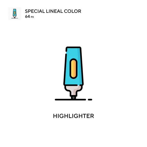 Highlighter Special Linjal Färg Ikon Illustration Symbol Design Mall För — Stock vektor