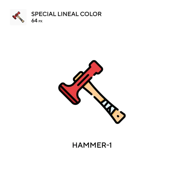 Hammer Ícone Cor Linear Especial Modelo Design Símbolo Ilustração Para — Vetor de Stock