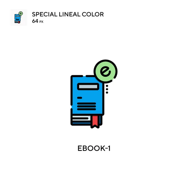 Ebook Özel Çizgi Renk Simgesi Web Mobil Ögesi Için Resimleme — Stok Vektör