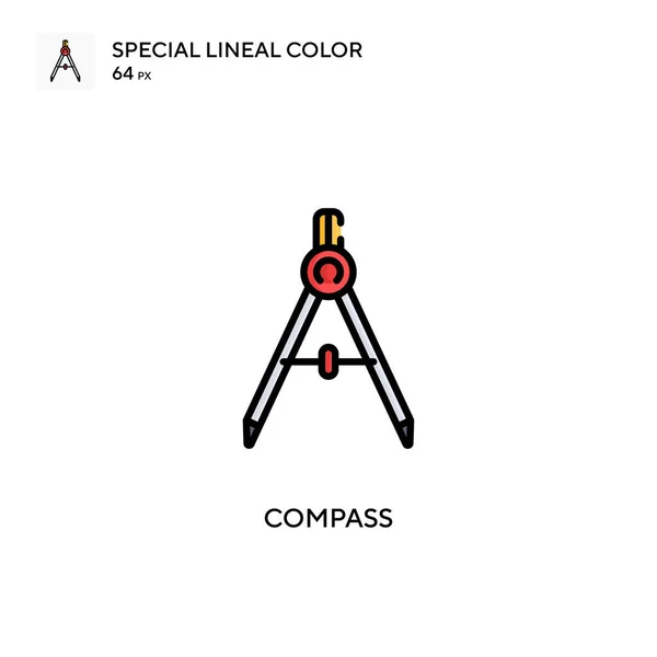 Boussole Icône Spéciale Couleur Linéaire Modèle Conception Symbole Illustration Pour — Image vectorielle