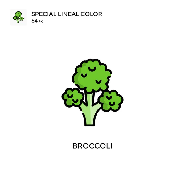Brócoli Icono Especial Color Lineal Plantilla Diseño Símbolo Ilustración Para — Vector de stock