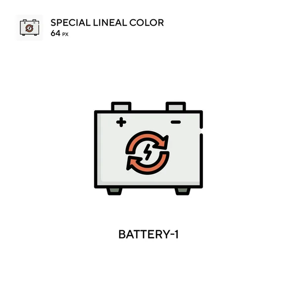 Batterie Icône Spéciale Couleur Linéaire Modèle Conception Symbole Illustration Pour — Image vectorielle