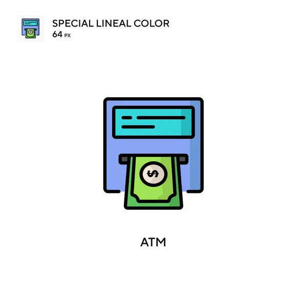 Atm Spécial Lineal Icône Couleur Modèle Conception Symbole Illustration Pour — Image vectorielle
