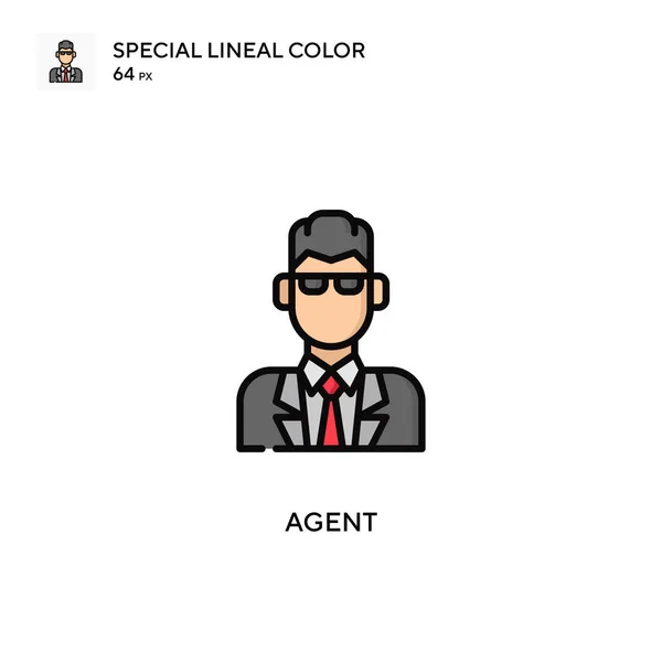 Agente Especial Icono Color Lineal Plantilla Diseño Símbolo Ilustración Para — Vector de stock