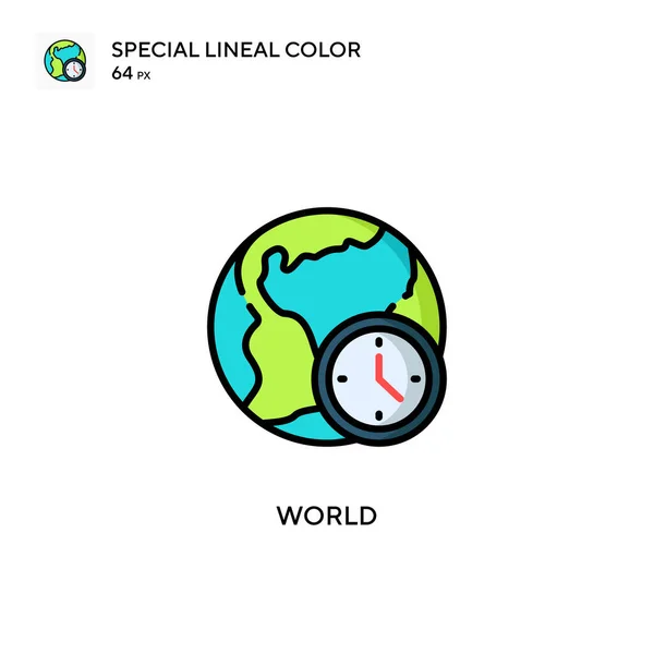 World Special Lineares Farb Symbol Illustration Symbol Design Vorlage Für — Stockvektor