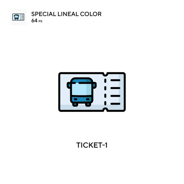 Ticket Icône Spéciale Couleur Linéaire Modèle Conception Symbole Illustration Pour — Image vectorielle