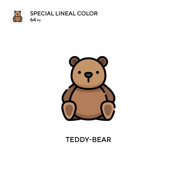 Boneka Beruang Teddy Ikon Warna Lineal Spesial Templat Desain Simbol - Stok Vektor