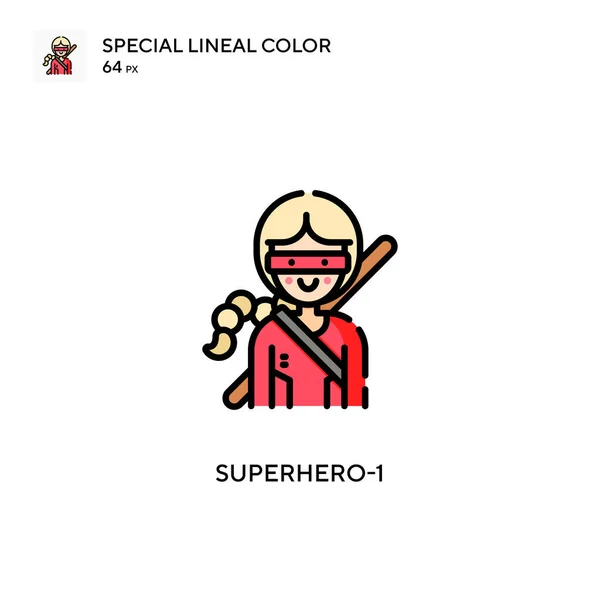 Superhero Icono Especial Color Lineal Plantilla Diseño Símbolo Ilustración Para — Vector de stock