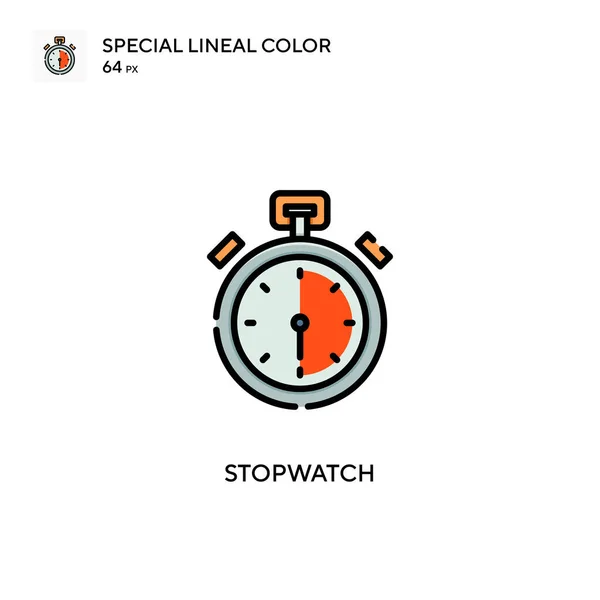 Stopwatch Különleges Lineáris Szín Ikon Illusztráció Szimbólum Design Sablon Web — Stock Vector