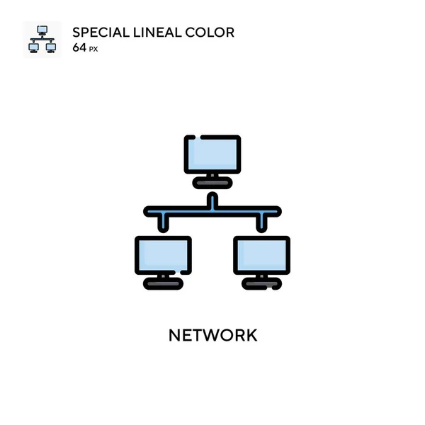 网络特殊线型彩色图标 Web移动Ui元素的说明性符号设计模板 关于可编辑笔画的完美色彩现代象形文字 — 图库矢量图片