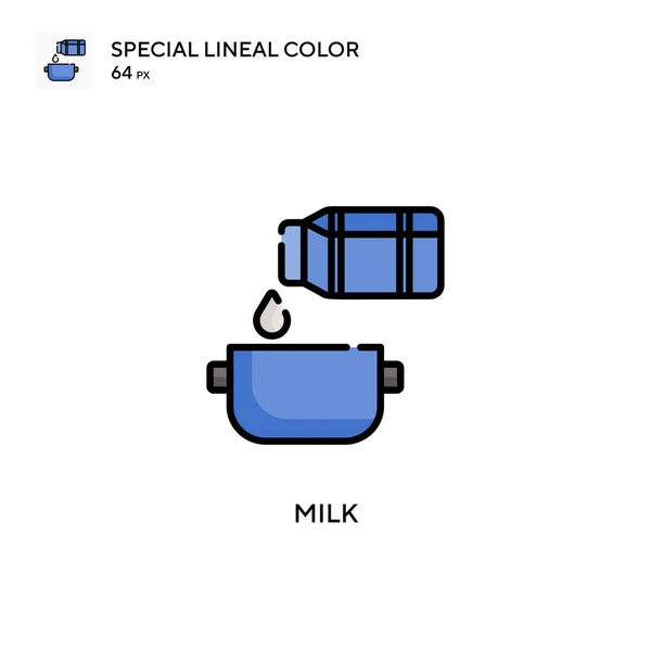 Mjölk Special Linjal Färg Ikon Illustration Symbol Design Mall För — Stock vektor