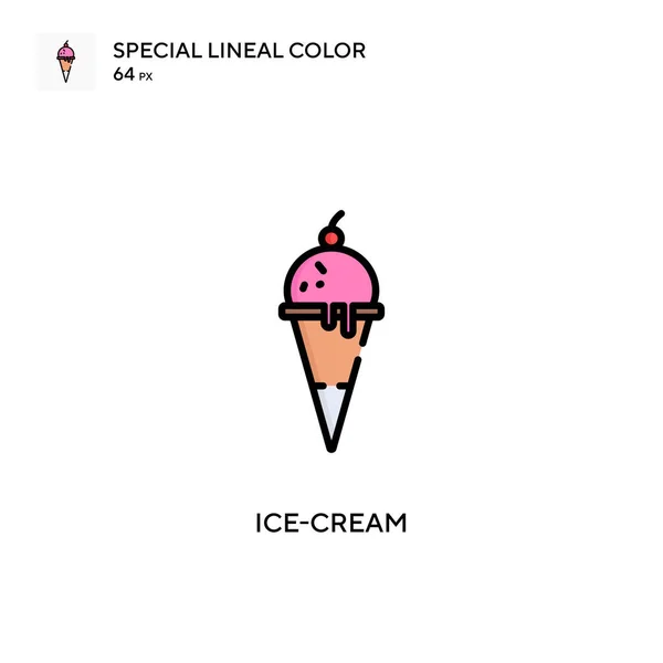 Helado Icono Especial Color Lineal Plantilla Diseño Símbolo Ilustración Para — Vector de stock