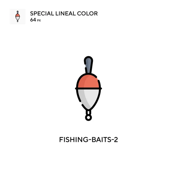 Fishing Bits 2特殊線色アイコン WebモバイルUi要素用のイラスト記号デザインテンプレート 編集可能なストローク上の完璧な色現代ピクトグラム — ストックベクタ