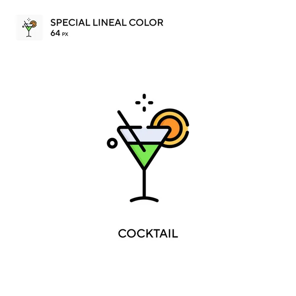 Cocktail Ícone Cor Linear Especial Modelo Design Símbolo Ilustração Para — Vetor de Stock