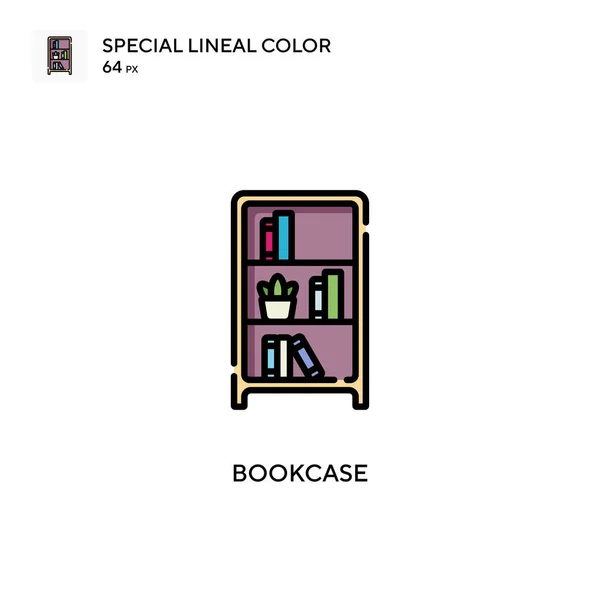 Regał Książki Specjalna Ikona Koloru Linii Wzór Symbolu Ilustracji Dla — Wektor stockowy