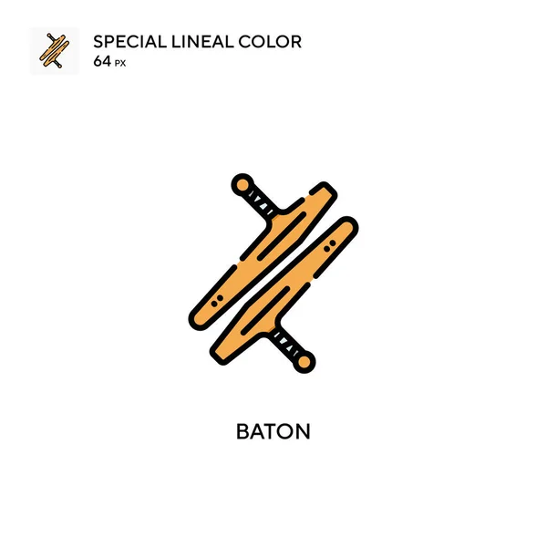 Baton Ícone Cor Linear Especial Modelo Design Símbolo Ilustração Para — Vetor de Stock