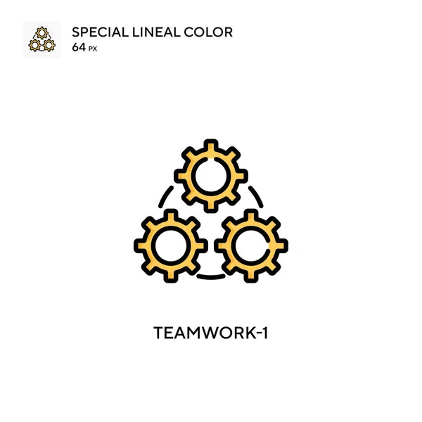 Csapatmunka Különleges Lineáris Szín Ikon Illusztráció Szimbólum Design Sablon Web — Stock Vector
