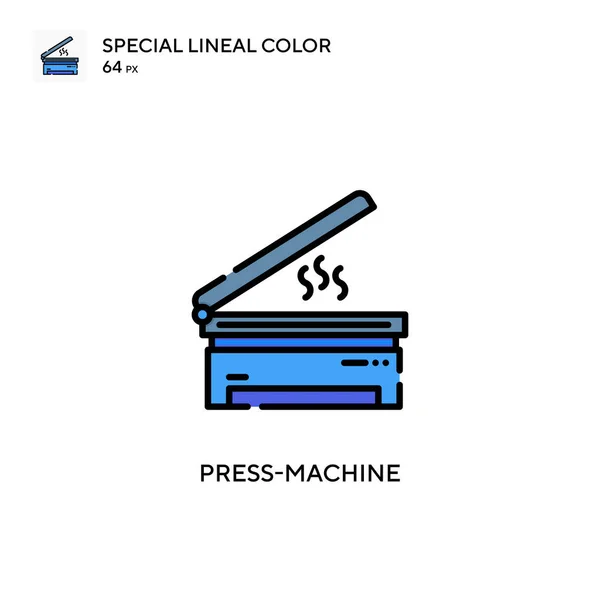 Press Machine Speciale Lijnkleur Icoon Illustratie Symbool Ontwerp Sjabloon Voor — Stockvector