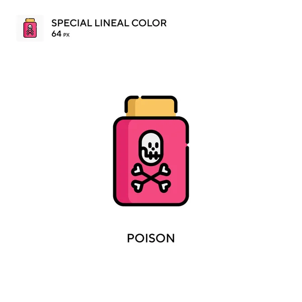 Poison Icône Couleur Linéaire Spéciale Modèle Conception Symbole Illustration Pour — Image vectorielle