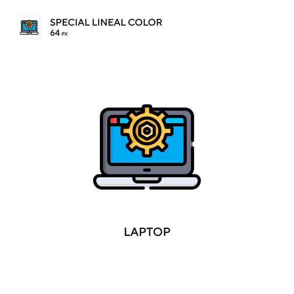 Laptop Icono Color Lineal Especial Plantilla Diseño Símbolo Ilustración Para — Vector de stock