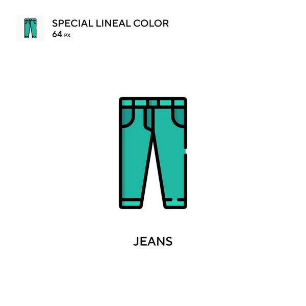 Jeans Ícone Cor Linear Especial Modelo Design Símbolo Ilustração Para — Vetor de Stock