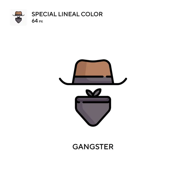 Gangster Icône Spéciale Couleur Linéaire Modèle Conception Symbole Illustration Pour — Image vectorielle