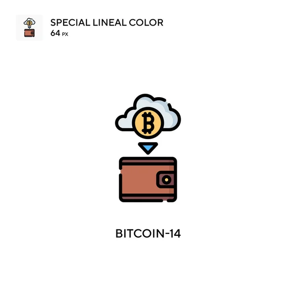 Bitcoin Özel Çizgi Renk Simgesi Web Mobil Ögesi Için Resimleme — Stok Vektör