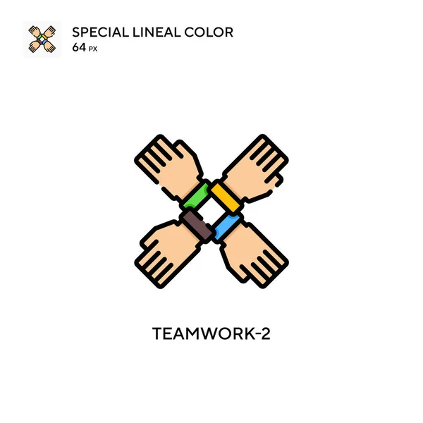 Csapatmunka Speciális Lineáris Szín Ikon Illusztráció Szimbólum Design Sablon Web — Stock Vector