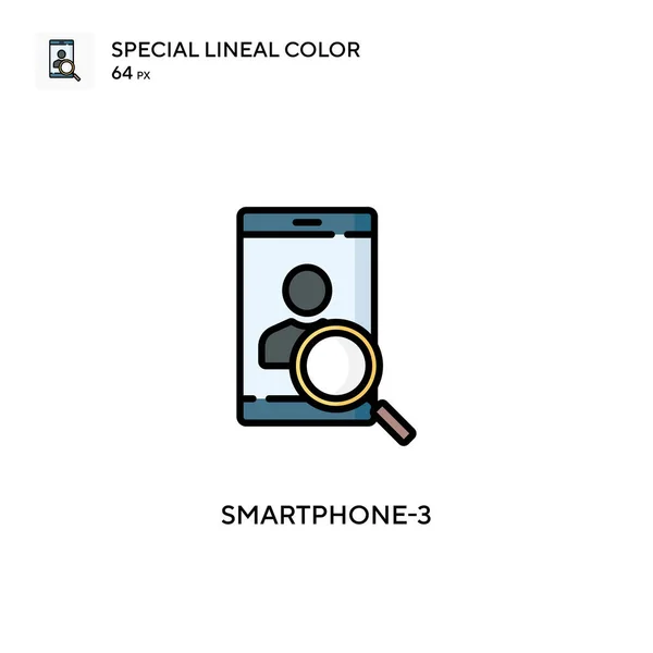 Smartphone 3特殊线形彩色图标 Web移动Ui元素的说明性符号设计模板 关于可编辑笔画的完美色彩现代象形文字 — 图库矢量图片
