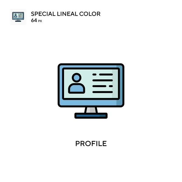 Perfil Icono Color Lineal Especial Plantilla Diseño Símbolo Ilustración Para — Vector de stock