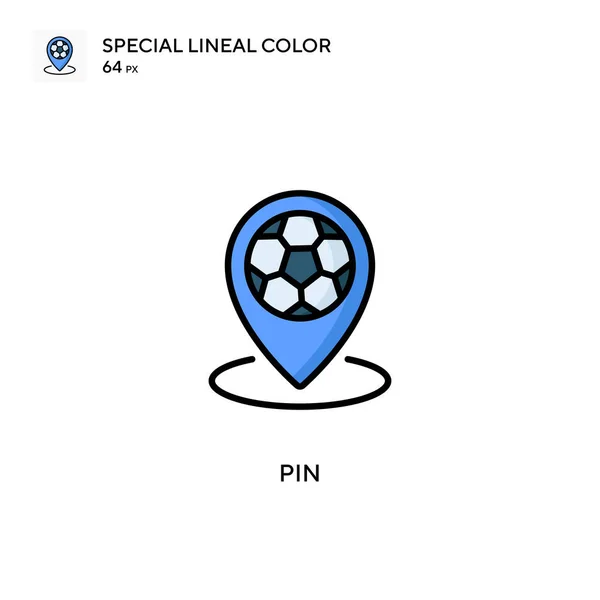 Pin Special Linjal Färg Ikon Illustration Symbol Design Mall För — Stock vektor
