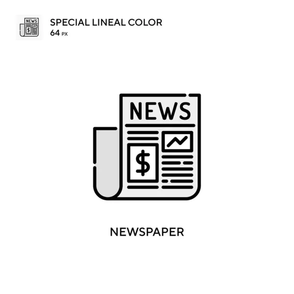 Newspaper Special Lineal Color Icon Illustration Symbol Design Template Web — Stock Vector