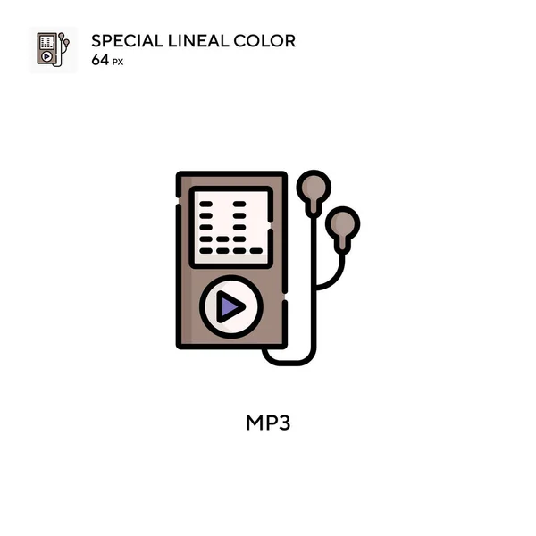 Mp3 Özel Çizgi Renk Simgesi Web Mobil Ögesi Için Resimleme — Stok Vektör