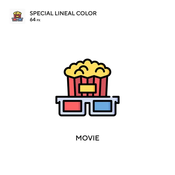 Film Icône Couleur Linéaire Spéciale Modèle Conception Symbole Illustration Pour — Image vectorielle