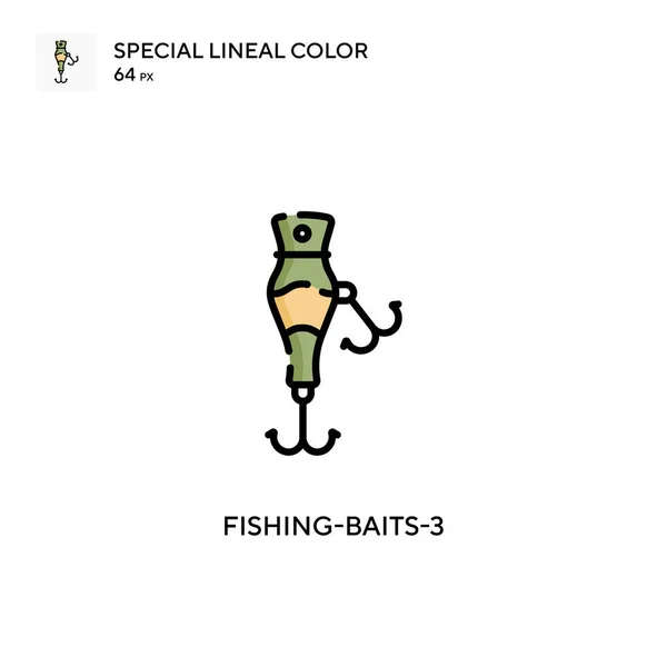 Fiske Beten Speciell Linjal Färg Ikon Illustration Symbol Design Mall — Stock vektor