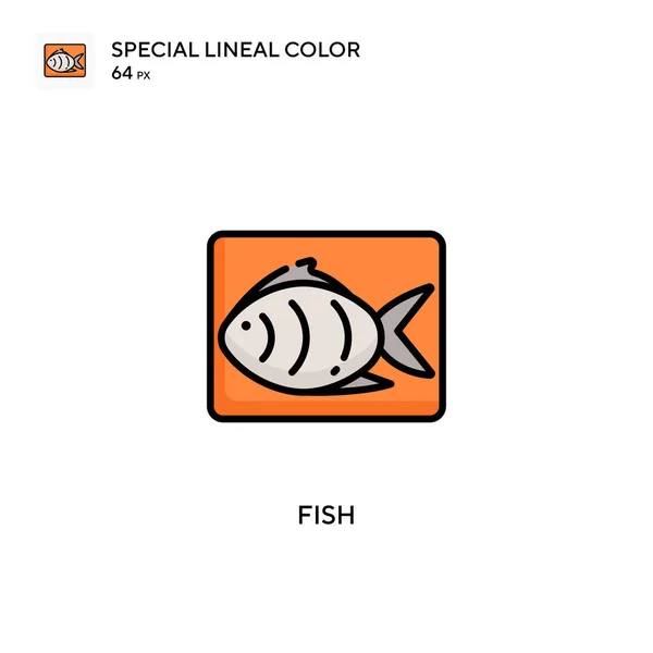 Icono Color Lineal Fish Special Plantilla Diseño Símbolo Ilustración Para — Vector de stock