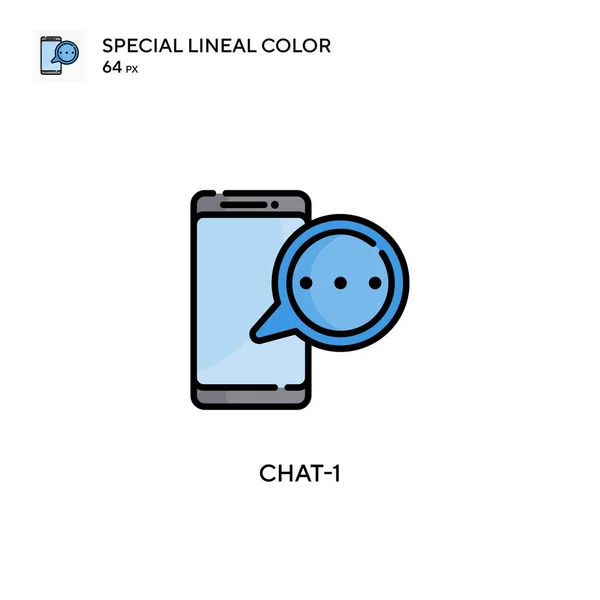 Chat 1特殊的直线颜色图标 Web移动Ui元素的说明性符号设计模板 关于可编辑笔画的完美色彩现代象形文字 — 图库矢量图片