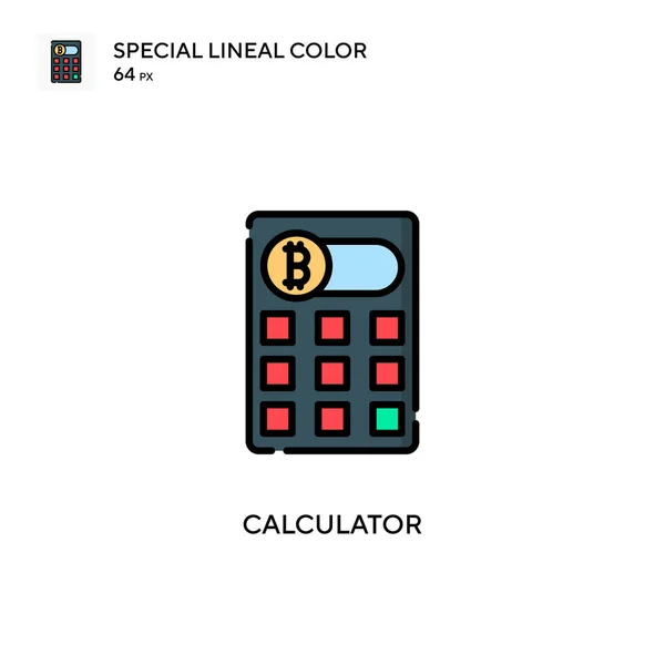 Calculadora Icono Especial Color Lineal Plantilla Diseño Símbolo Ilustración Para — Vector de stock