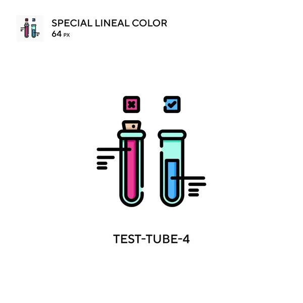 Test Tube Icono Especial Color Lineal Plantilla Diseño Símbolo Ilustración — Vector de stock
