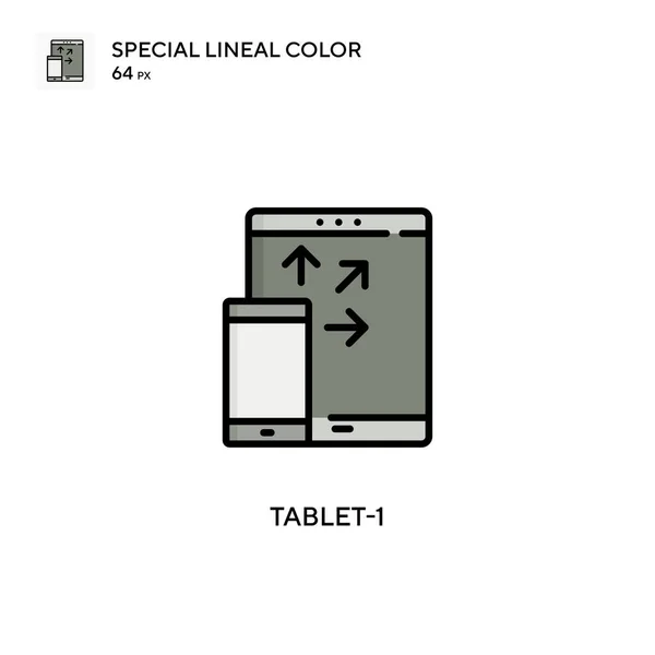 Tablet Speciale Lijnkleur Icoon Illustratie Symbool Ontwerp Sjabloon Voor Web — Stockvector