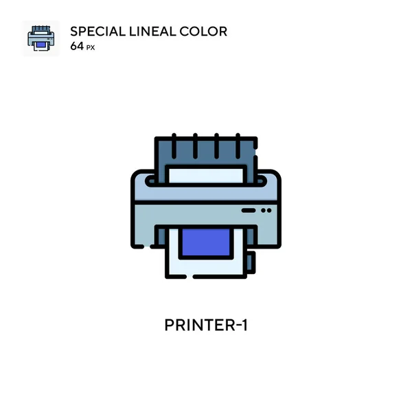 Printer Ícone Cor Linear Especial Modelo Design Símbolo Ilustração Para — Vetor de Stock