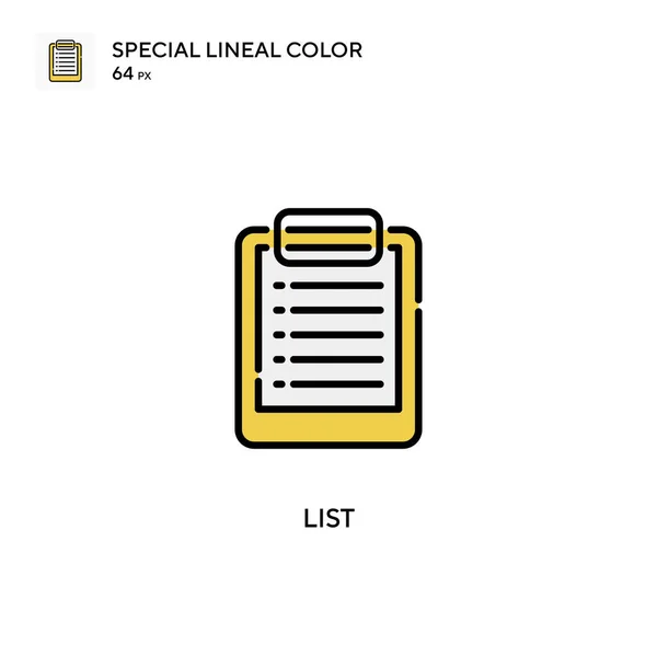 Λίστα Ειδικό Εικονίδιο Χρώματος Lineal Εικονογράφηση Πρότυπο Σχεδιασμού Συμβόλων Για — Διανυσματικό Αρχείο