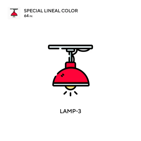 Lamp 3特殊线形彩色图标 Web移动Ui元素的说明性符号设计模板 关于可编辑笔画的完美色彩现代象形文字 — 图库矢量图片