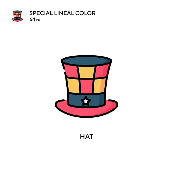 Sombrero Icono Especial Color Lineal Plantilla Diseño Símbolo Ilustración Para — Vector de stock