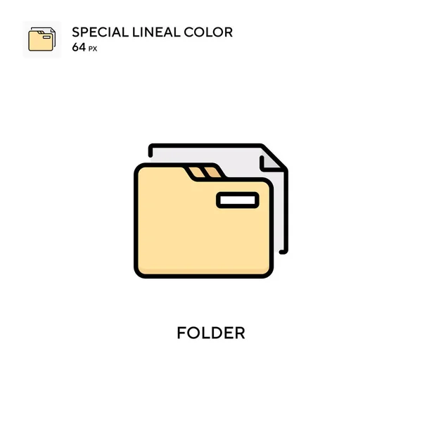 Folder Special Lineal Color Icon Illustration Symbol Design Template Web — Stock Vector