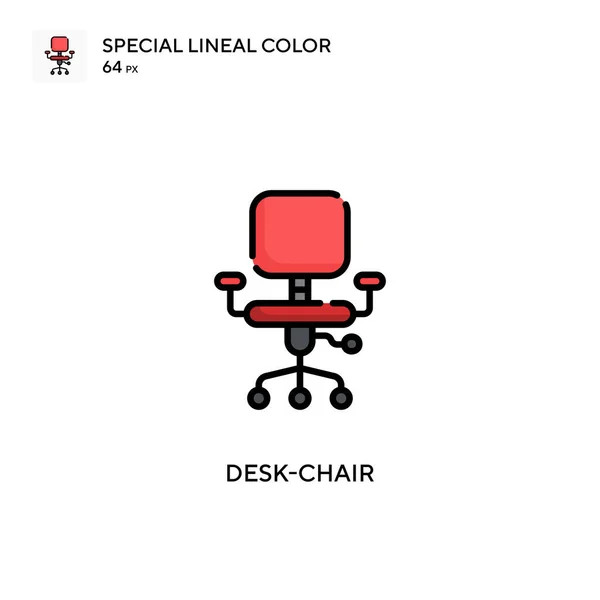 Desk Chair Ícone Cor Linear Especial Modelo Design Símbolo Ilustração — Vetor de Stock