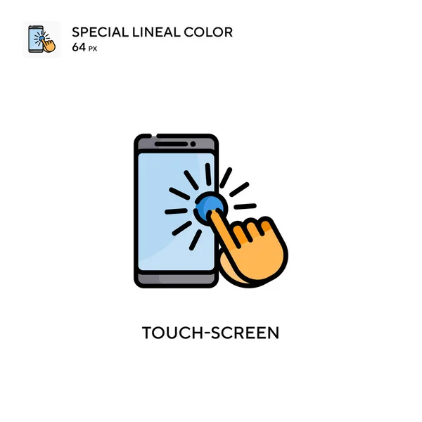 Pantalla Táctil Icono Color Lineal Especial Plantilla Diseño Símbolo Ilustración — Vector de stock