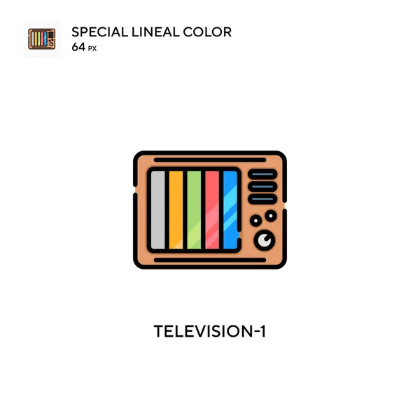 Televisión Icono Especial Color Lineal Plantilla Diseño Símbolo Ilustración Para — Vector de stock