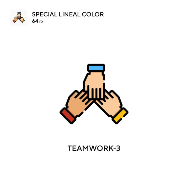 Teamwork Спеціальна Лінійна Кольорова Піктограма Шаблон Дизайну Символів Ілюстрації Елемента — стоковий вектор