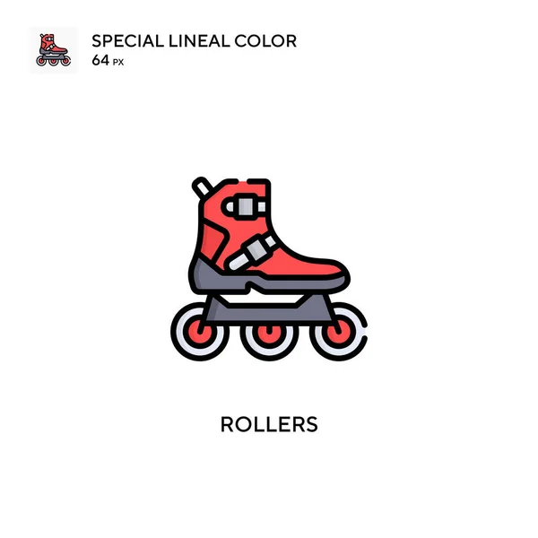 Rodillos Icono Especial Color Lineal Plantilla Diseño Símbolo Ilustración Para — Vector de stock